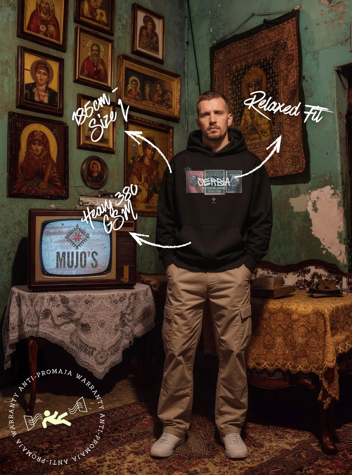 The Serbian Stamp 🇷🇸 Premium Hoodie